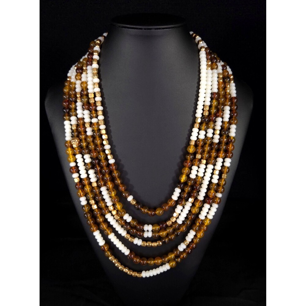 India Hicks Golden Beach Multi Strand Necklace Womens Bead Jewelry Retired